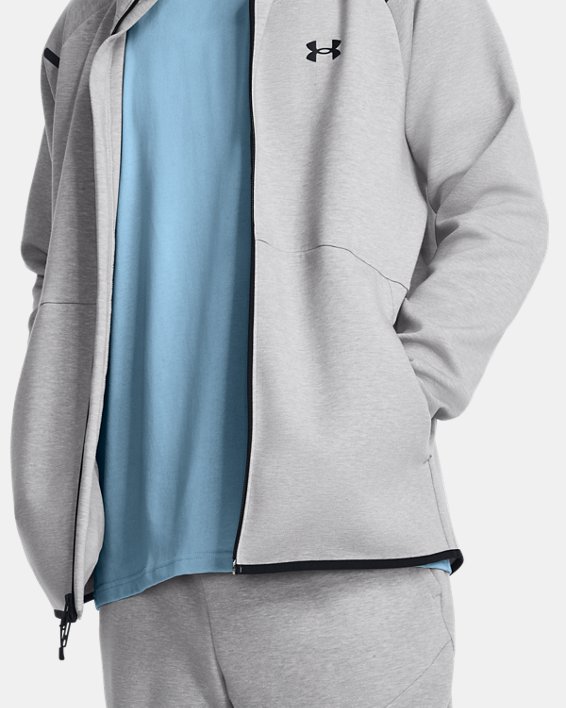 Men's UA Unstoppable Fleece Full-Zip in Gray image number 4